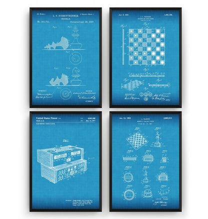 Chess Set Of 4 Patent Prints - Magic Posters