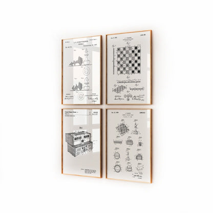 Chess Set Of 4 Patent Prints - Magic Posters