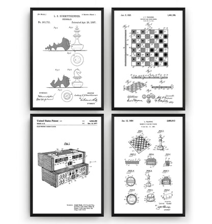 Chess Set Of 4 Patent Prints - Magic Posters