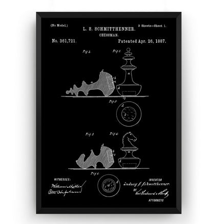 Chessman 1887 Patent Print - Magic Posters