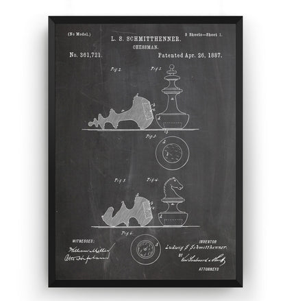 Chessman 1887 Patent Print - Magic Posters