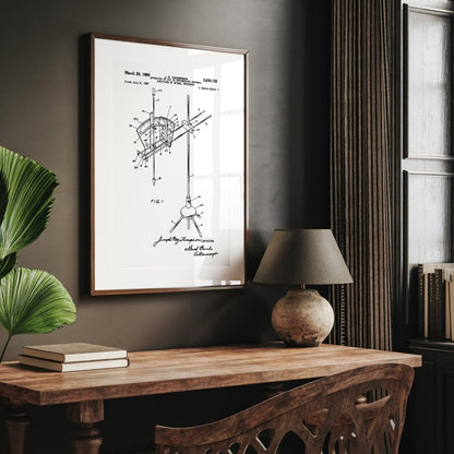 Chiropractic Treatment Table Apparatus 1960 Patent Print - Magic Posters