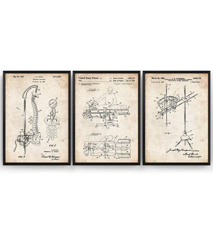 Chiropractor Set Of 3 Patent Prints - Magic Posters