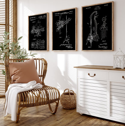 Chiropractor Set Of 3 Patent Prints - Magic Posters