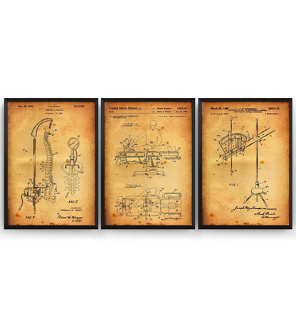 Chiropractor Set Of 3 Patent Prints - Magic Posters