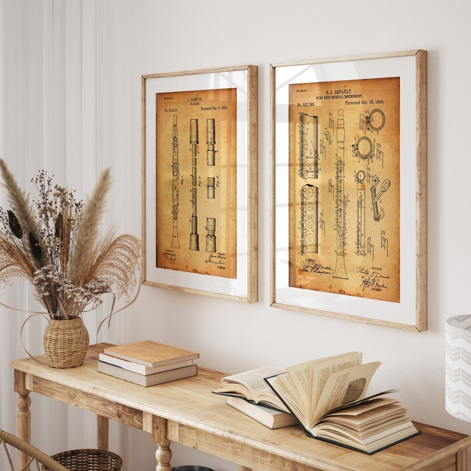 Clarinet Set Of 2 Patent Prints - Magic Posters