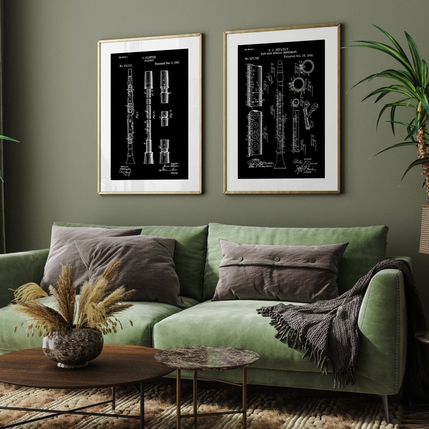 Clarinet Set Of 2 Patent Prints - Magic Posters