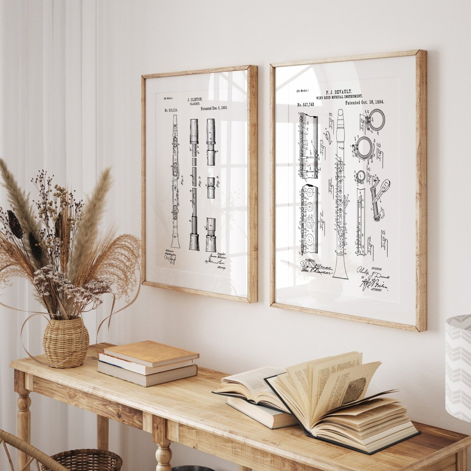 Clarinet Set Of 2 Patent Prints - Magic Posters