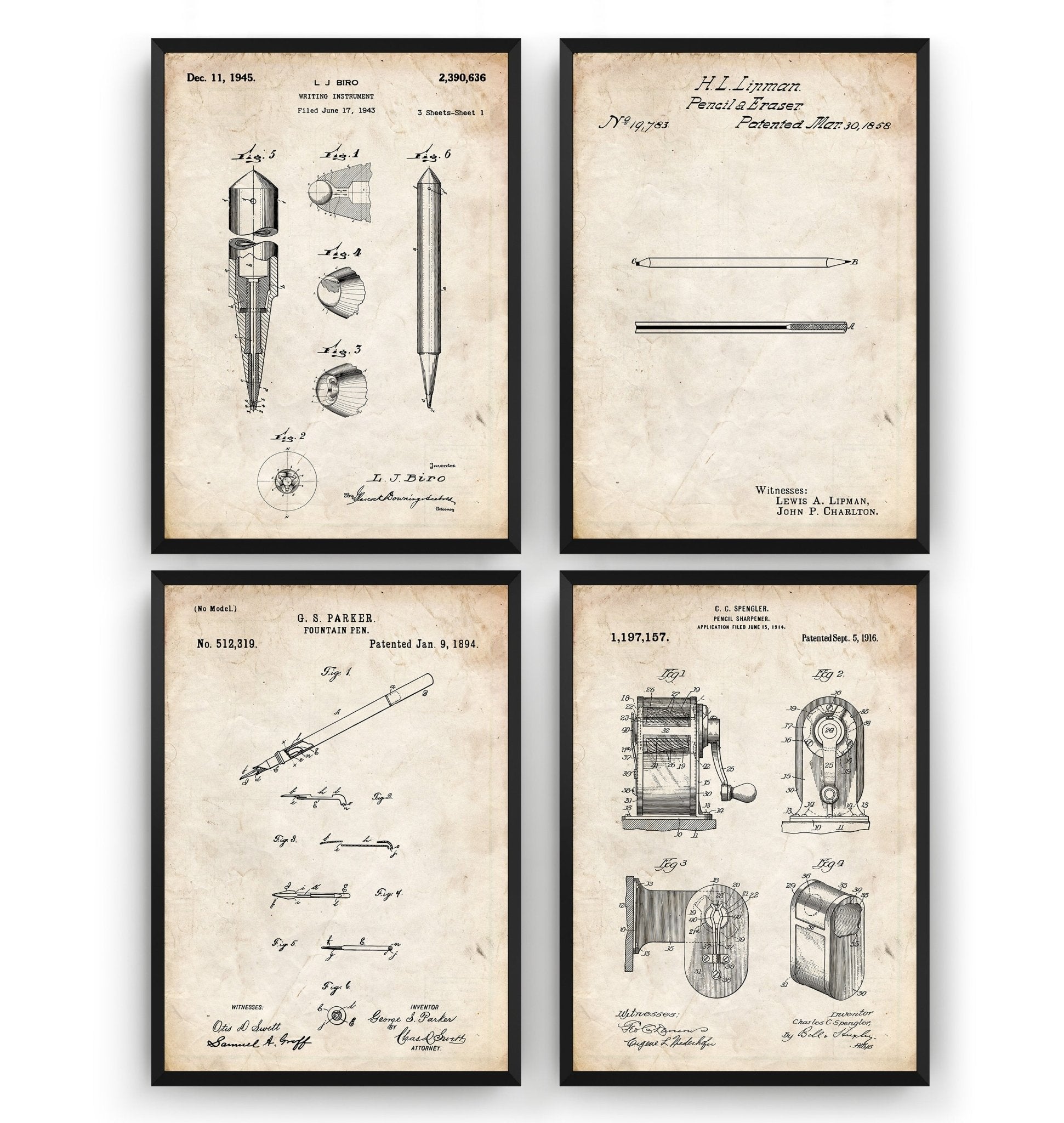 Classroom Set Of 4 Patent Prints - Magic Posters