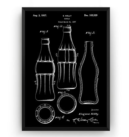 Coke Bottle 1937 Patent Print - Magic Posters