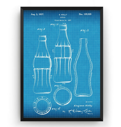 Coke Bottle 1937 Patent Print - Magic Posters