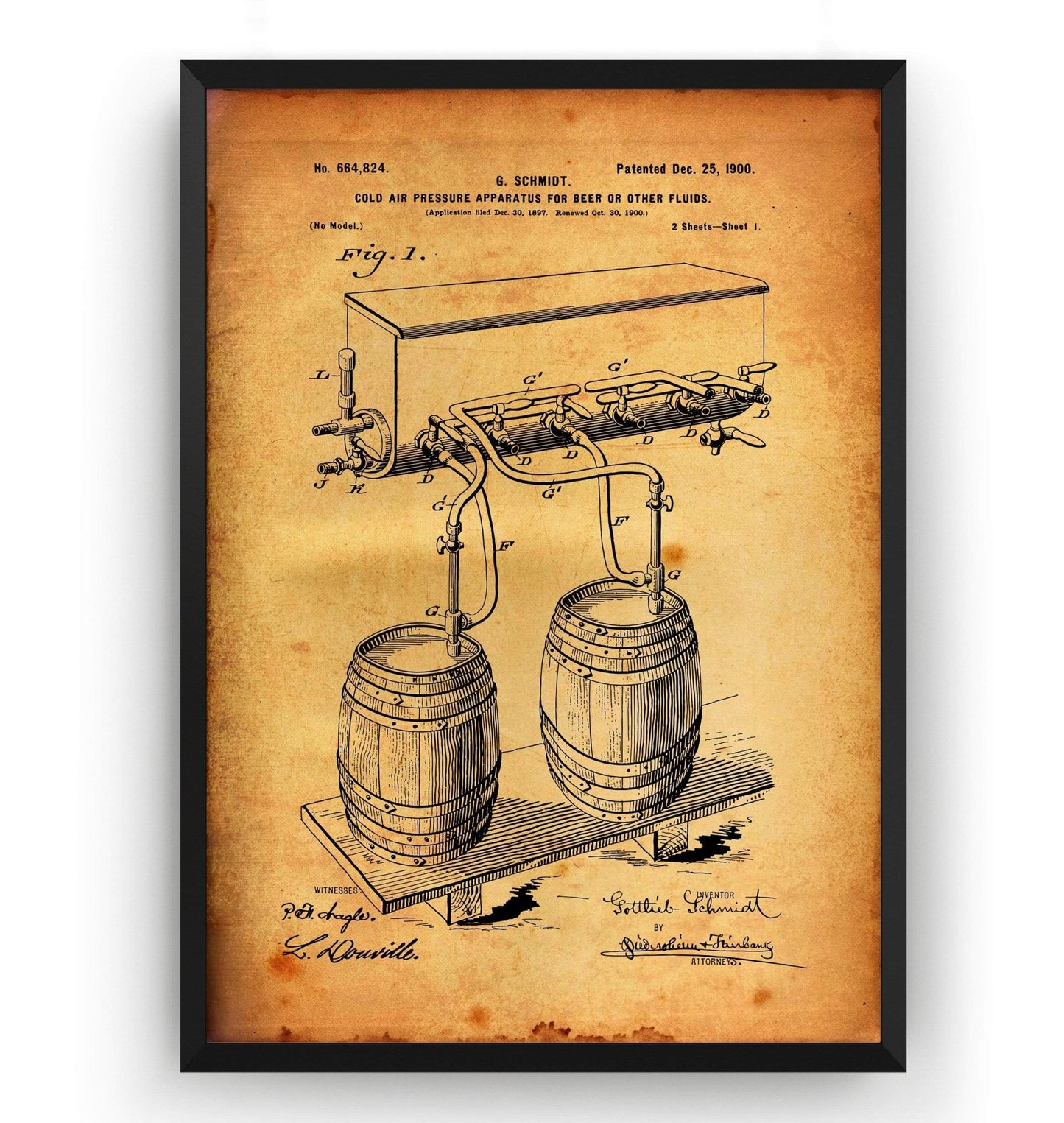 Cold Air Pressure Apparatus For Beer Brewing Patent Print - Magic Posters