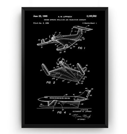 Collins X-112 Aircraft 1965 Patent Print - Magic Posters