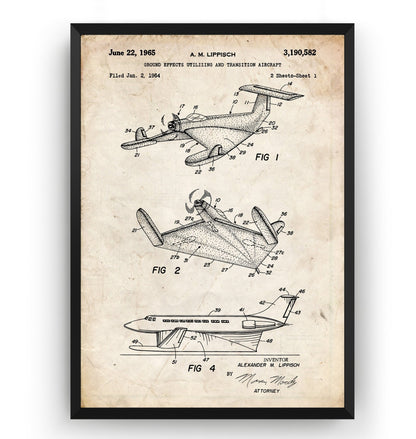 Collins X-112 Aircraft 1965 Patent Print - Magic Posters