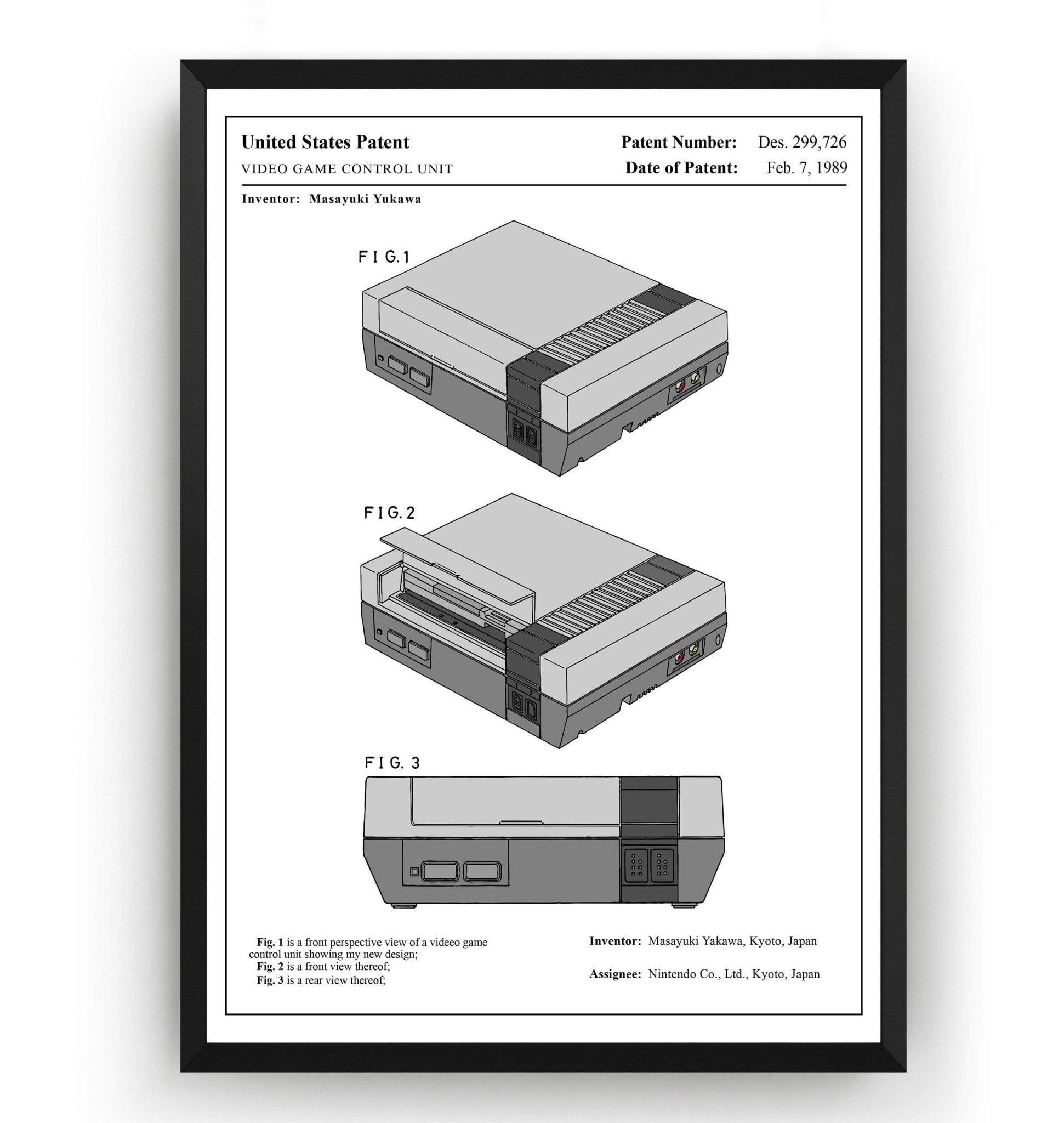 Colourised NES Patent Print - Magic Posters