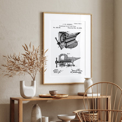 Combined Anvil And Vice 1883 Patent Print - Magic Posters