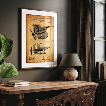 Combined Anvil And Vice 1883 Patent Print - Magic Posters