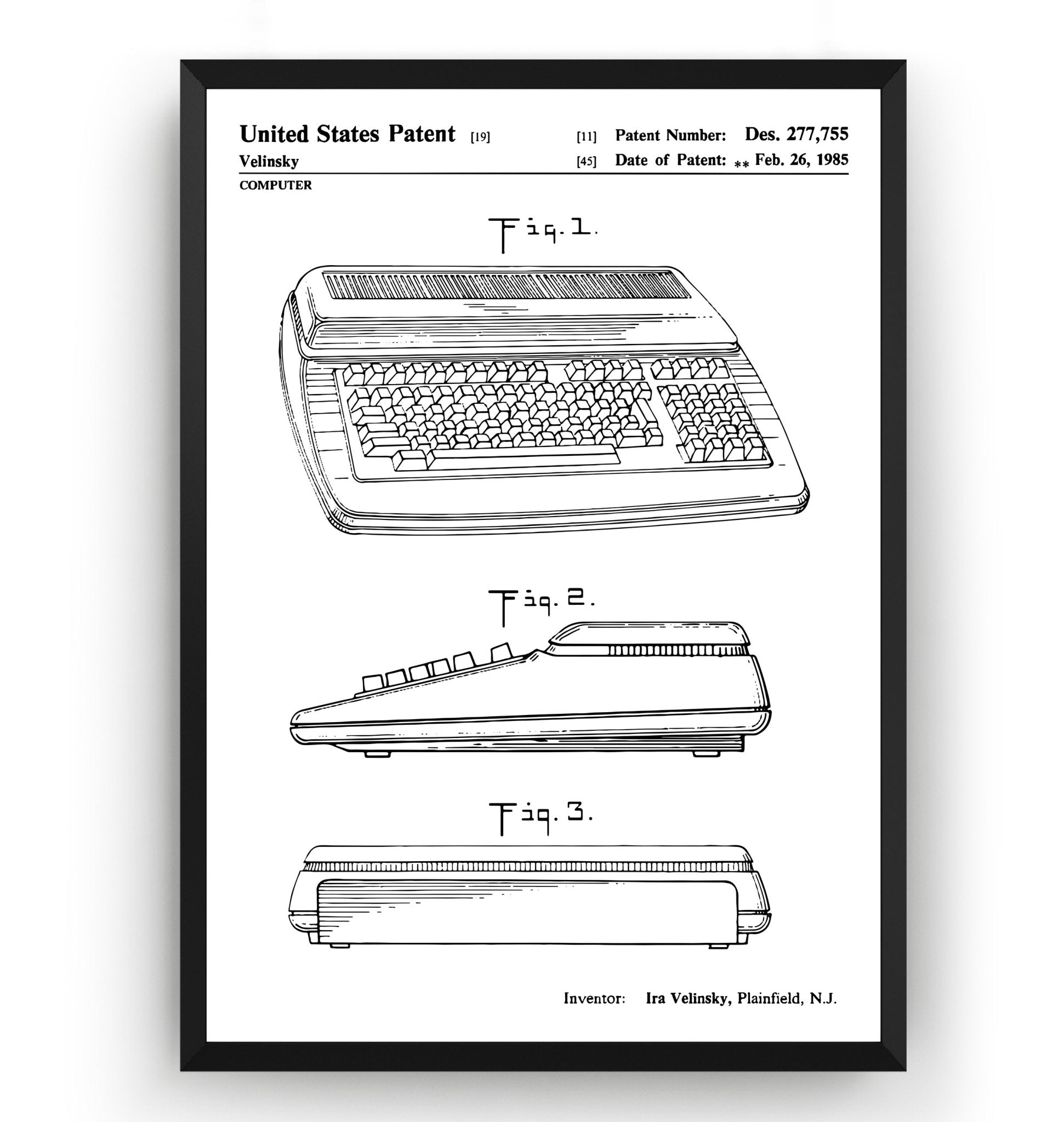 Commodore 1985 Patent Print - Magic Posters