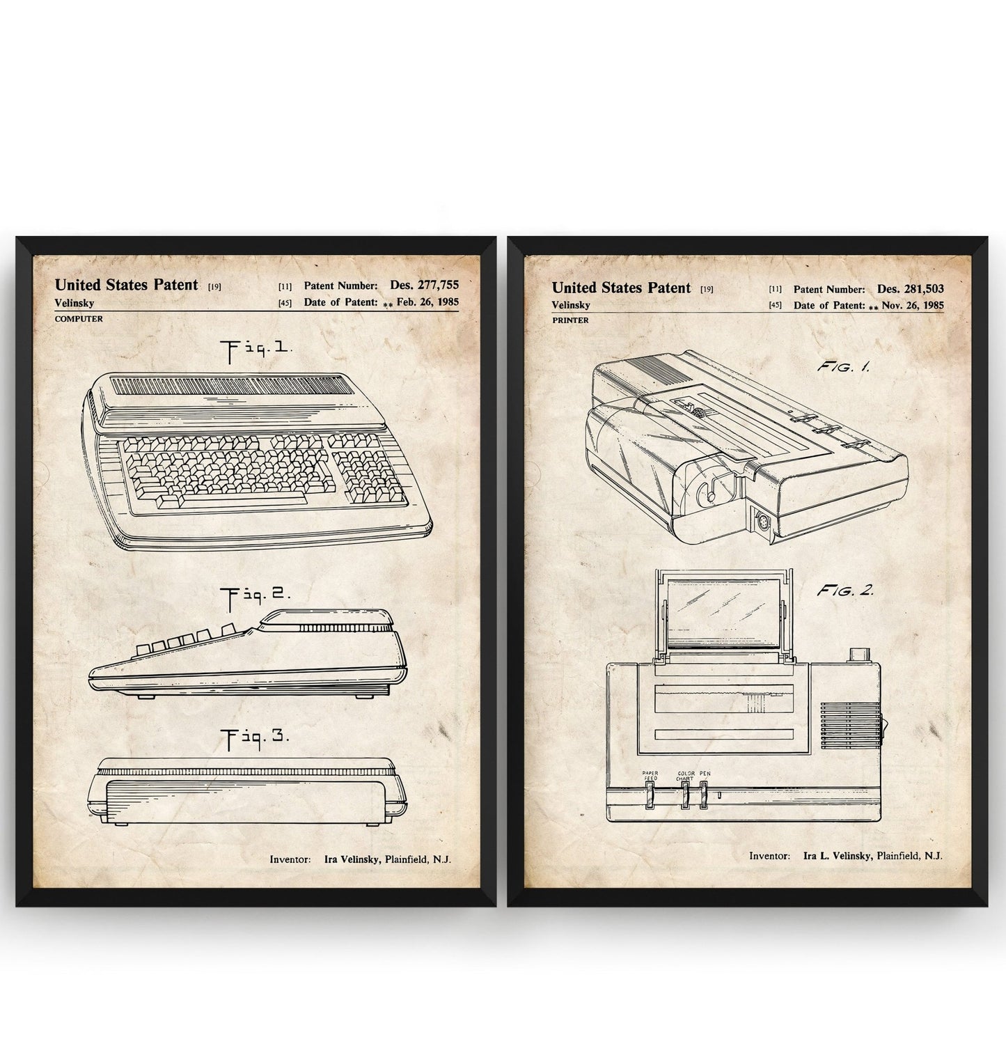 Commodore Computer Set Of 2 Patent Prints - Magic Posters