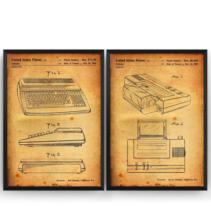 Commodore Computer Set Of 2 Patent Prints - Magic Posters