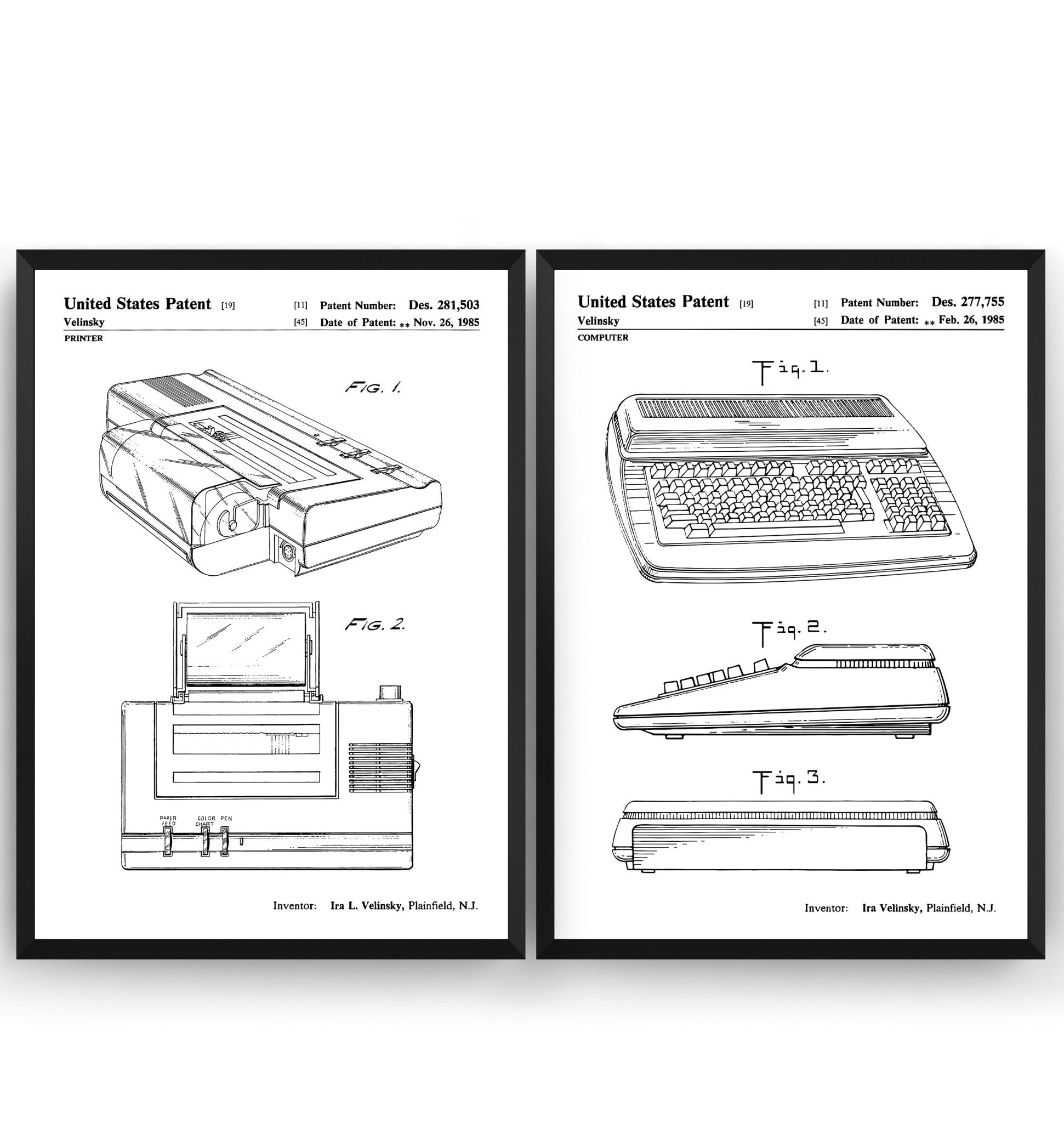 Commodore Computer Set Of 2 Patent Prints - Magic Posters