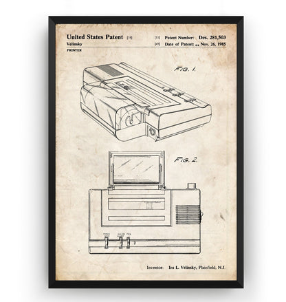 Commodore Printer 1985 Patent Print - Magic Posters