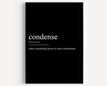 Condense Definition Print - Magic Posters