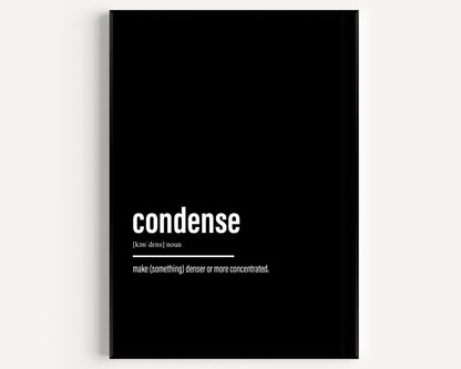 Condense Definition Print - Magic Posters