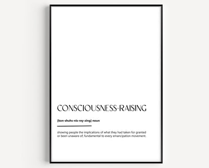 Consciousness Raising Definition Print - Magic Posters