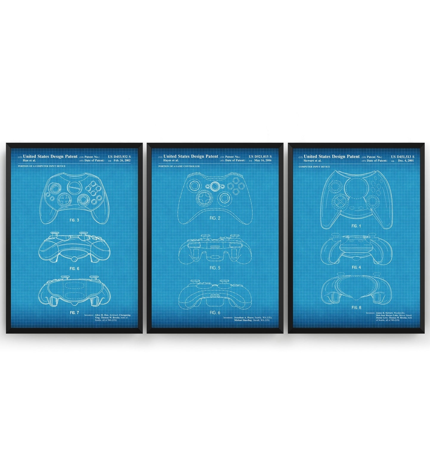 Controller Set Of 3 Patent Prints - Magic Posters