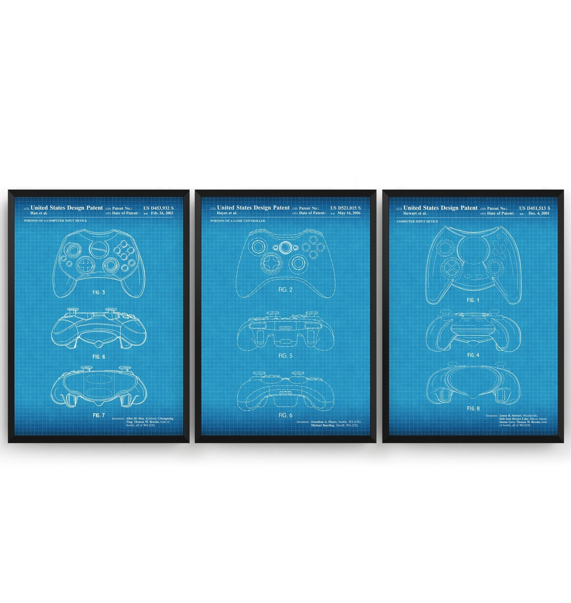 Controller Set Of 3 Patent Prints - Magic Posters