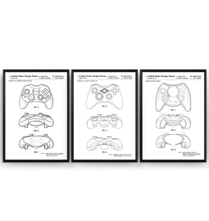 Controller Set Of 3 Patent Prints - Magic Posters