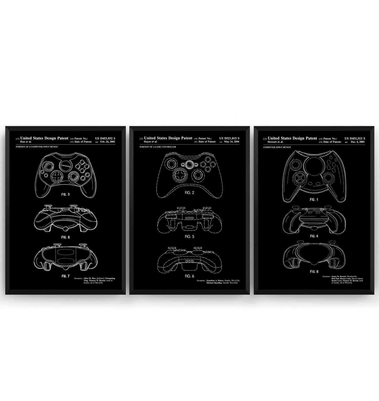 Controller Set Of 3 Patent Prints - Magic Posters