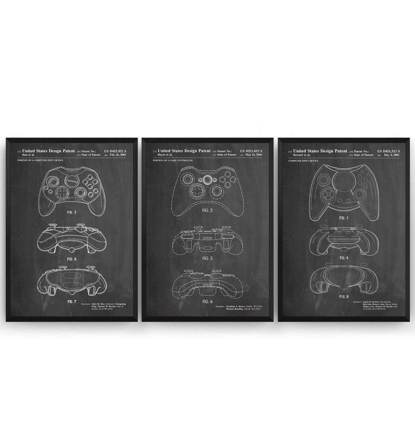 Controller Set Of 3 Patent Prints - Magic Posters