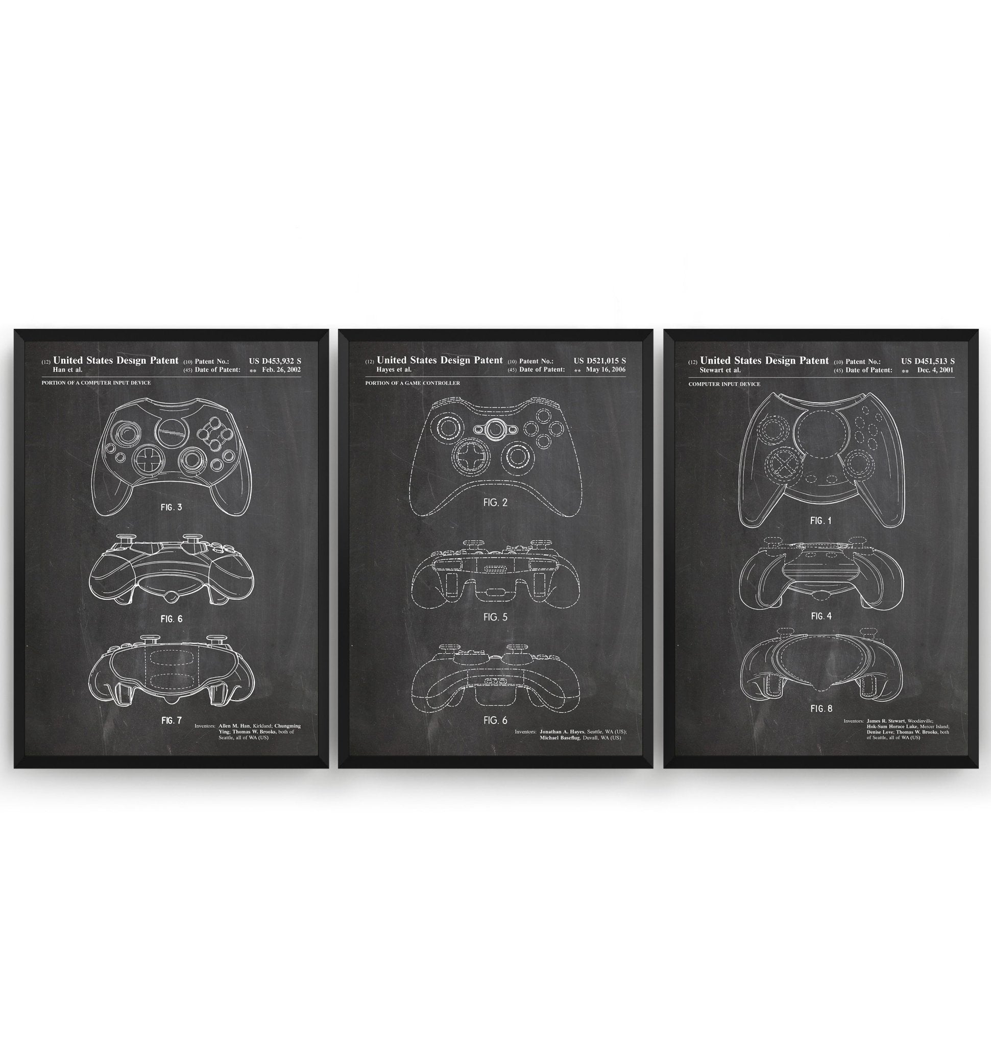 Controller Set Of 3 Patent Prints - Magic Posters