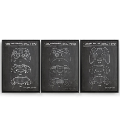 Controller Set Of 3 Patent Prints - Magic Posters