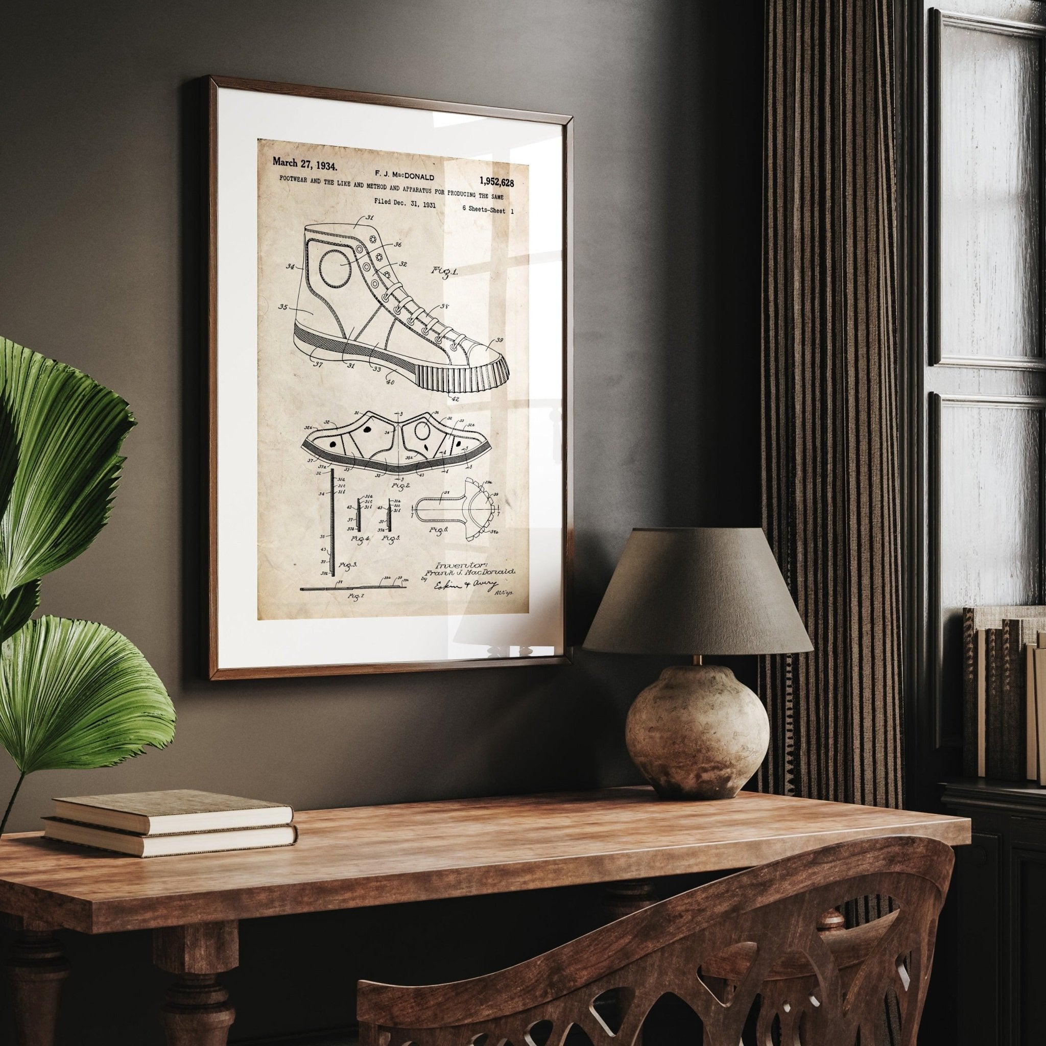 Converse Shoe 1934 Patent Print Magic Posters