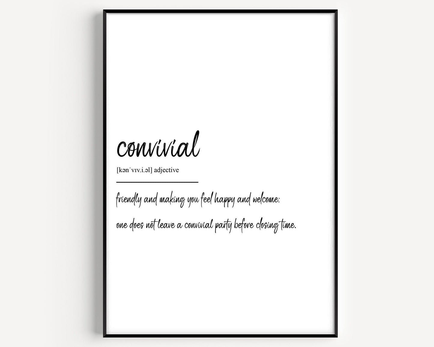 Convivial Definition Print - Magic Posters