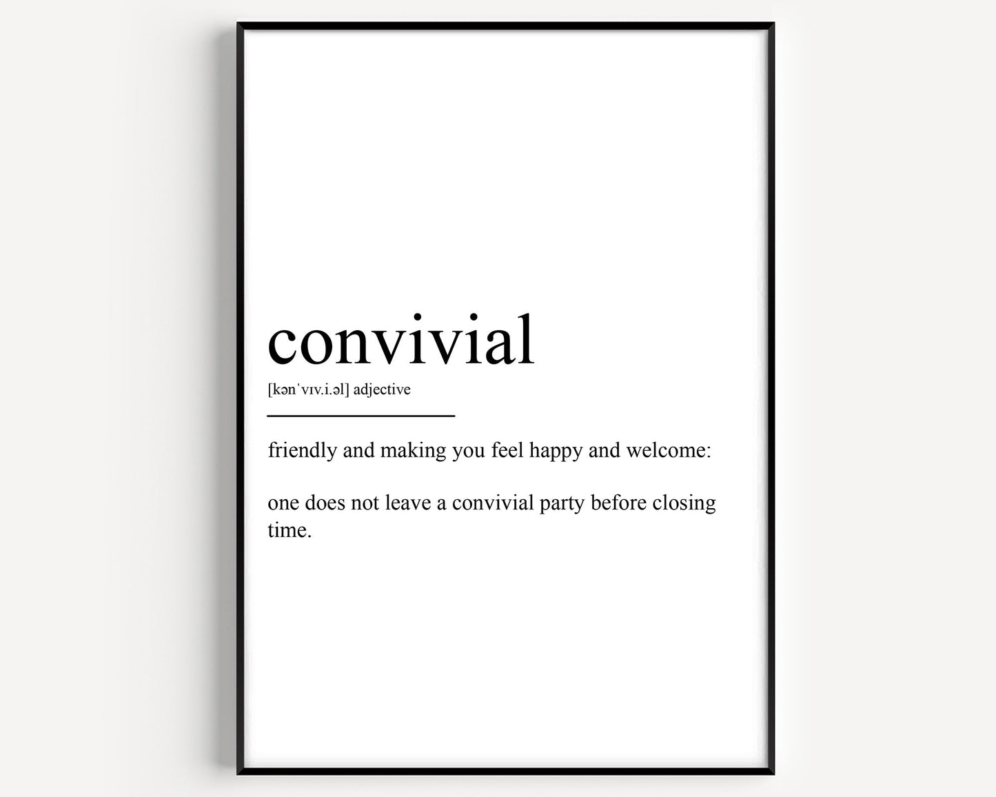 Convivial Definition Print - Magic Posters