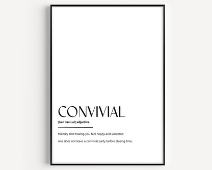 Convivial Definition Print - Magic Posters