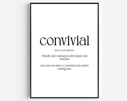 Convivial Definition Print - Magic Posters