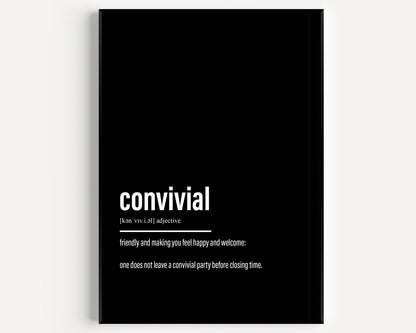 Convivial Definition Print - Magic Posters