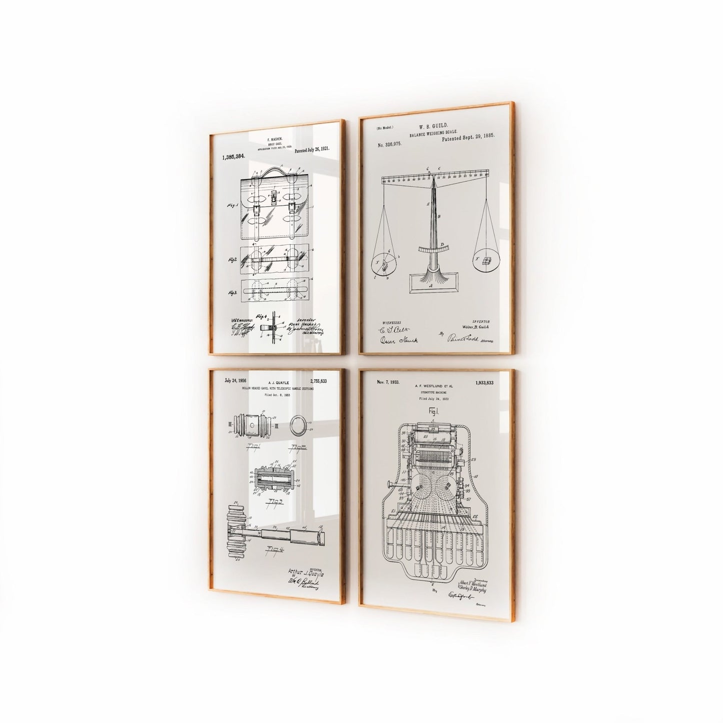 Courtroom Set Of 4 Patent Prints - Magic Posters