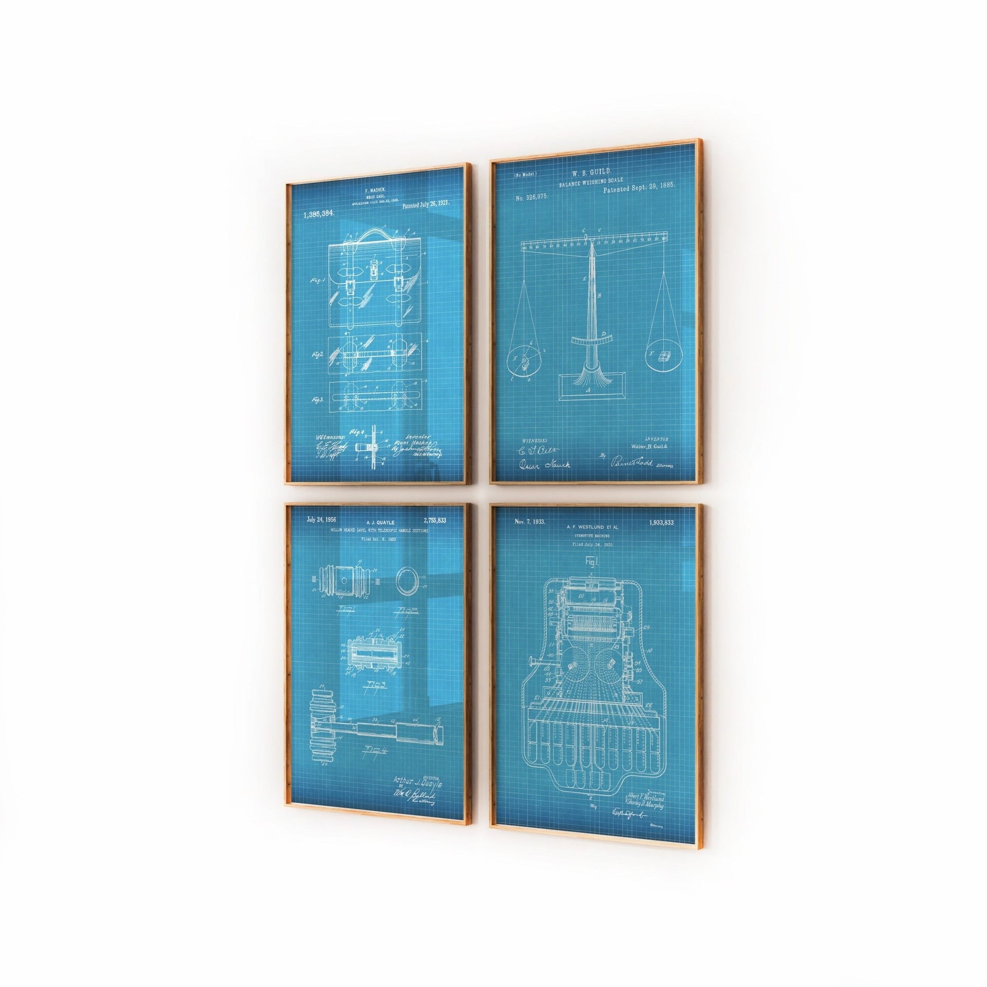 Courtroom Set Of 4 Patent Prints - Magic Posters