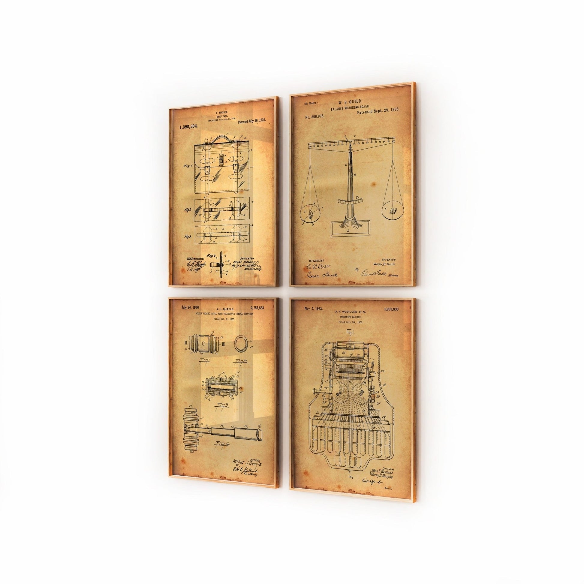 Courtroom Set Of 4 Patent Prints - Magic Posters