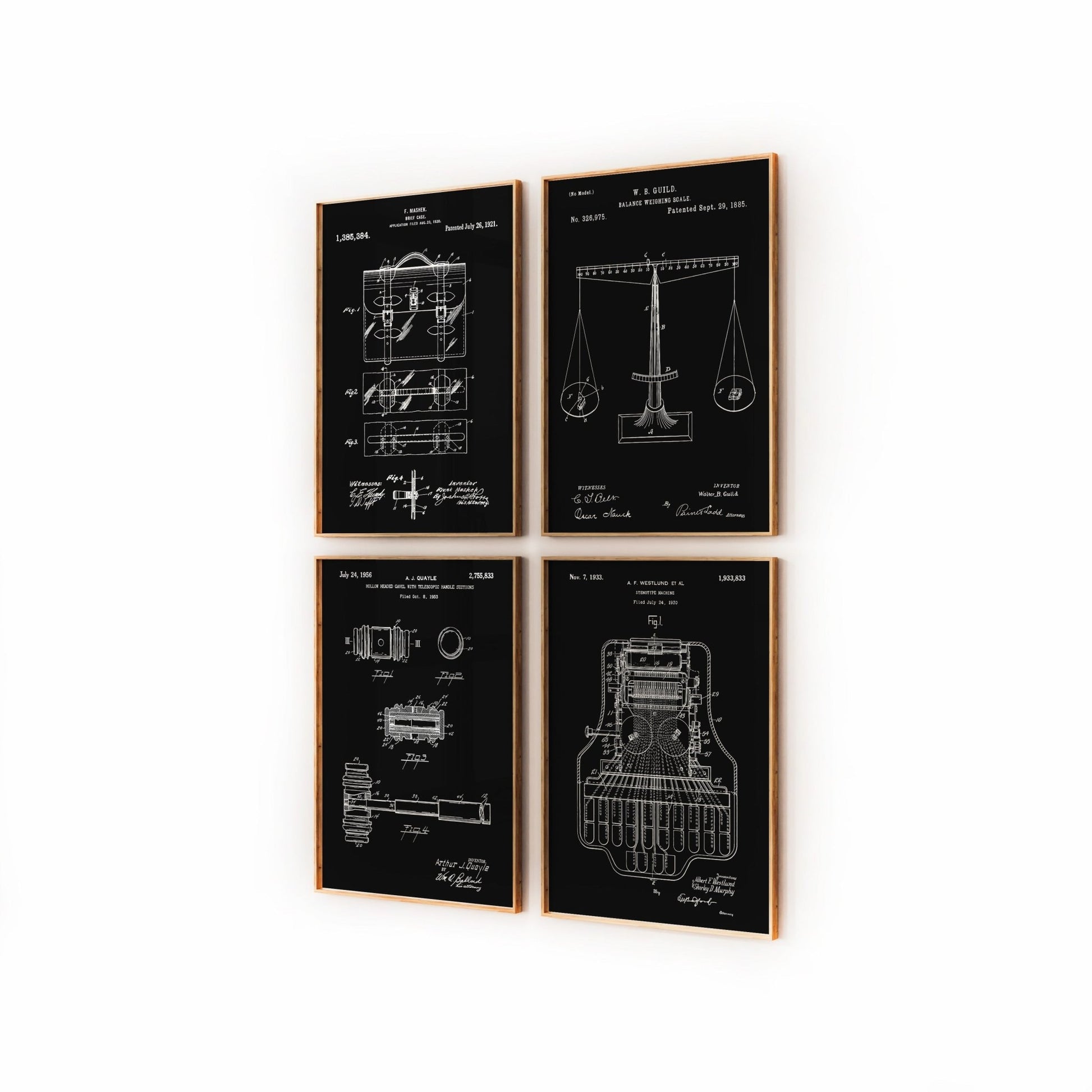 Courtroom Set Of 4 Patent Prints - Magic Posters