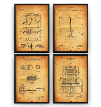 Courtroom Set Of 4 Patent Prints - Magic Posters