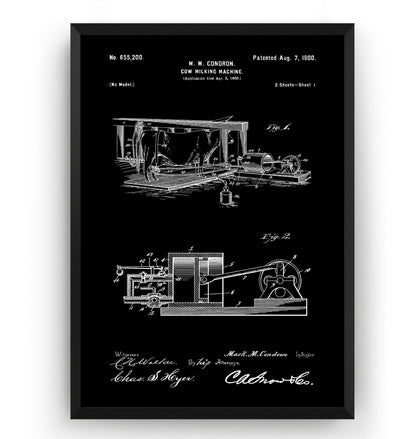 Cow Milking Machine 1900 Patent Print - Magic Posters