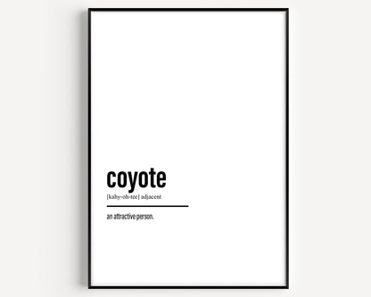 Coyote Definition Print - Magic Posters