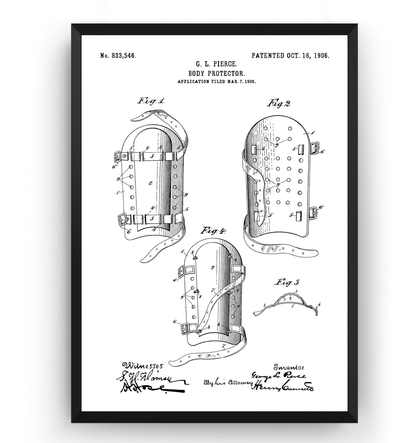 Cricket Leg Pads 1906 Patent Print - Magic Posters